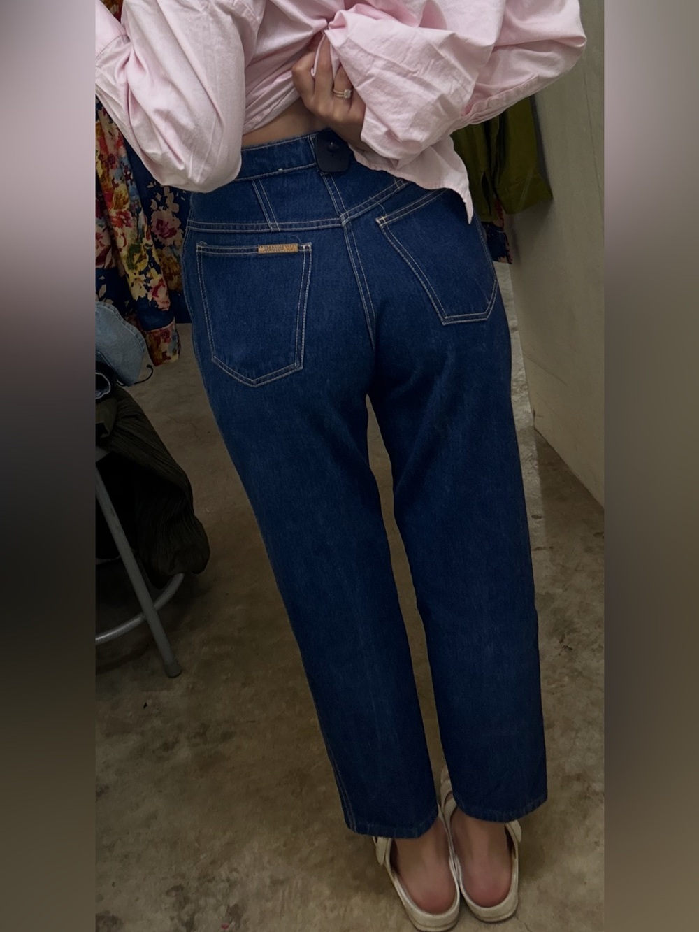 Vintage Gitano Dark Blue High-Rise Straight Jeans 100% cotton